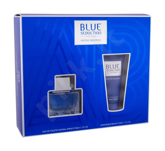 Antonio Banderas Blue Seduction For Men, rinkinys tualetinis vanduo vyrams, (EDT 50 ml + losjonas po skutimosi 50 ml)