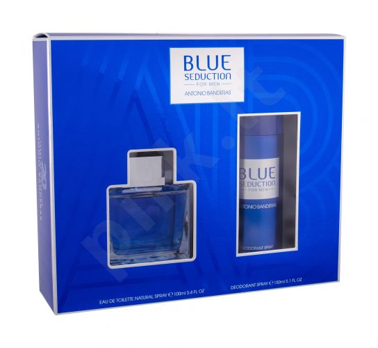 Antonio Banderas Blue Seduction For Men, rinkinys tualetinis vanduo vyrams, (EDT 100 ml + dezodorantas 150 ml)