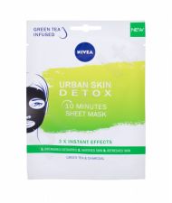 Nivea Urban Skin Detox, 10 Minutes Sheet Mask, veido kaukė moterims, 1pc