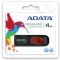 Atmintukas Adata Classic C008 4GB, Ištraukiamas, Juodai raudonas