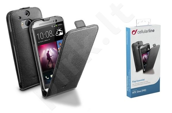 HTC One 2 M8 dėklas FLAP ESSEN Cellular juodas
