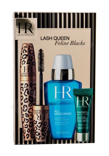 Helena Rubinstein Feline Blacks, Lash Queen, rinkinys blakstienų tušas moterims, (blakstienų tušas 7,2 ml + Powercell 24H 3 ml + All blakstienų tušass 50 ml), (01 Black Black)