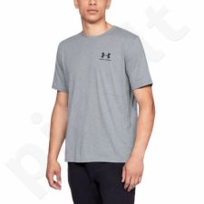 Marškinėliai UA Sportstyle Left Chest SS M  1326799 - pilkas