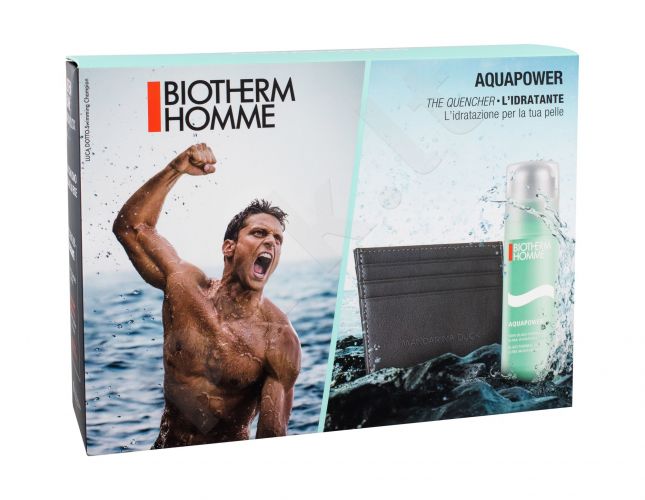 Biotherm Oligo Thermal Care, Homme Aquapower, rinkinys veido želė vyrams, (Men's Moisturizing želė 75 ml + Card Case)