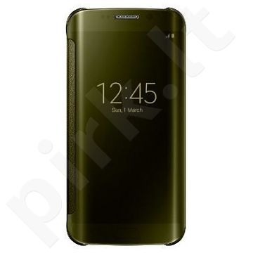 Samsung Galaxy S6 EDGE skaidrus atverčiamas dėklas auksinis