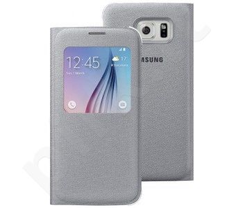 Samsung Galaxy S6 S View dėklas medžiaginis sidabrinis