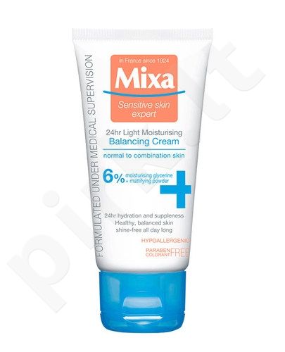 Mixa 24H Moisturising Balancing Cream, dieninis kremas moterims, 50ml