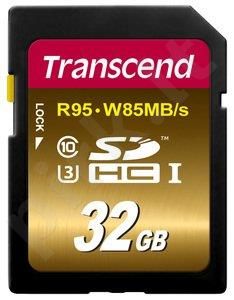 Atminties kortelė Transcend SDHC 32GB CL10 UHS1 U3, Sparta 95/85MBs