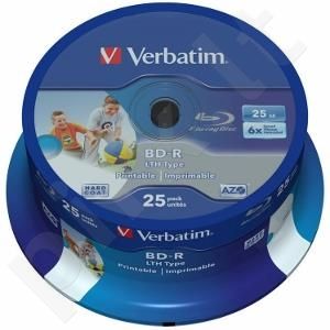 BluRay BD-R Verbatim [ spindle 25 | 25GB | 6x| WIDE PRINTABLE NO ID SURFACE ]