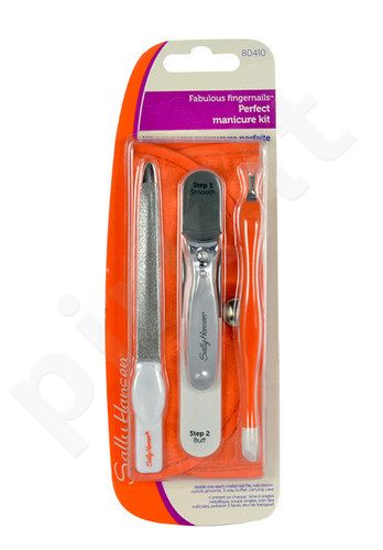 Sally Hansen Perfect Manicure Kit rinkinys moterims, (File + Clipper + Cuticle Trimmer + Buffer + Case)