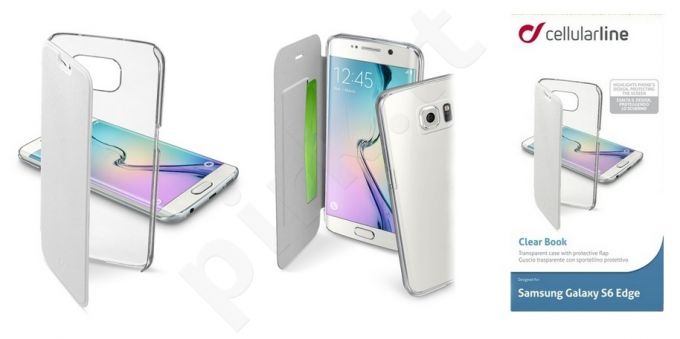 Samsung Galaxy S6 EDGE dėklas CLEARBOOK Cellular baltas