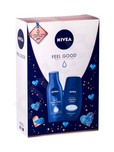 Nivea Creme Care, rinkinys dušo kremas moterims, (dušo kremas 250 ml + kūno losjonas Rich Nourishing 250 ml)