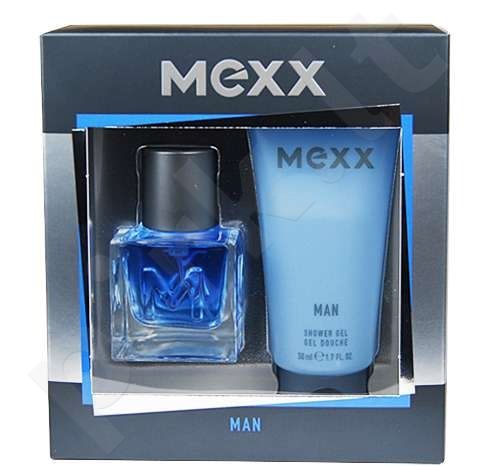 Mexx Man, rinkinys tualetinis vanduo vyrams, (EDT 30ml + 50ml dušo želė)