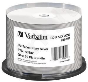 CD-R Verbatim [ spindle 50 | 700MB | 52x | Shiny Silver | DataLife+ AZO ]