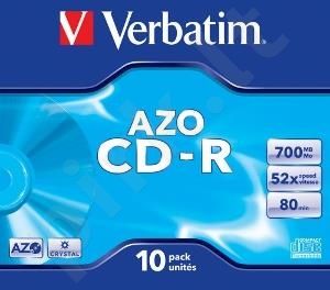 CD-R Verbatim [ jewel case 10 | 700MB | 52x | Crystal | DataLife+ AZO ]