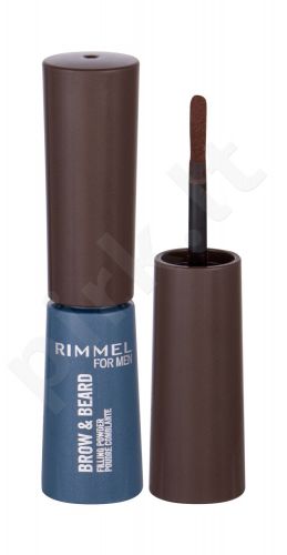 Rimmel London For Men, Brow & Beard, Eyebrow kompaktinė pudra vyrams, 0,7g, (003 Dark Brown)