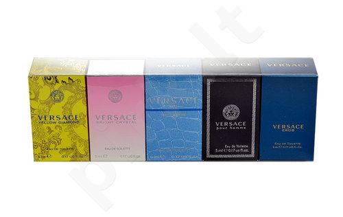 Versace Mini Set 1, rinkinys tualetinis vanduo moterims, (EDT 5ml Man Eau Fraiche + EDT 5ml Bright Crystal + EDT 5ml Versce Pour Homme + EDT 5ml Yellow Diamond + EDT 5ml Eros)