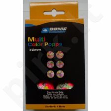 Stalo teniso kamuoliukai DONIC Multicolor Popps 6 vnt