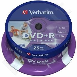 DVD+R Verbatim [ cake box 25 | 4.7GB | 16x | spausdinimui Retail Wide ]