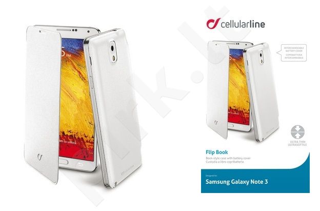 Samsung Note 3 dėklas FLIP BOOK Cellular baltas