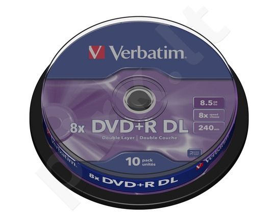 DVD+R DL Verbatim [ cake box 10 | 8.5GB | 8x | matte silver ]
